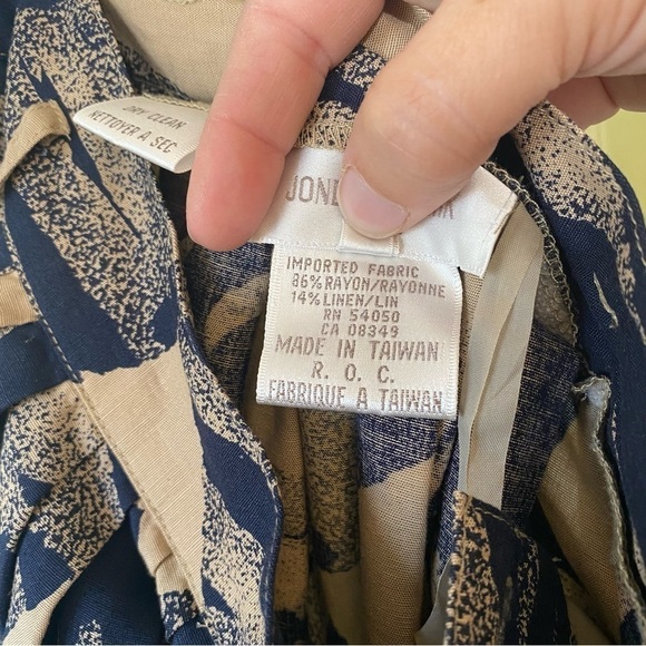 Vintage Hawaiian Skirt Linen Leaf A-Line Full Sz 6P - Picture 7 of 10